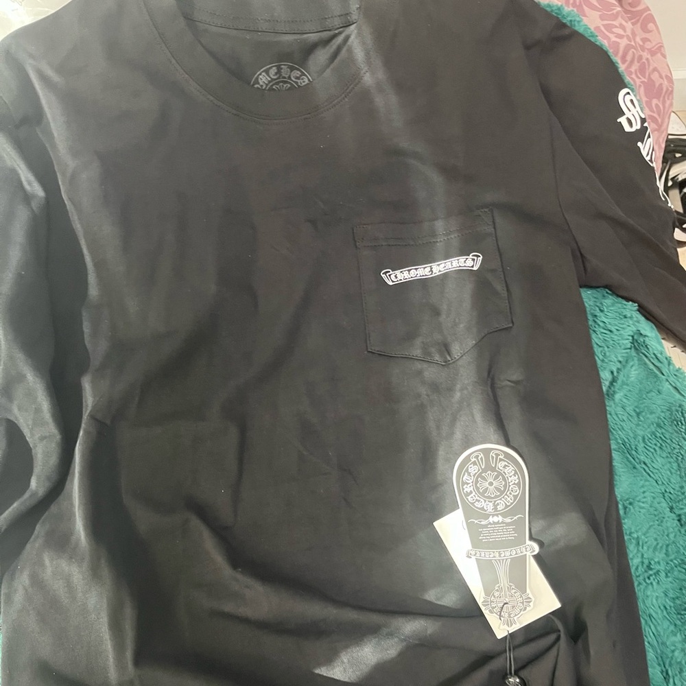 Chrome Hearts Black Long-Sleeve Pocket Tee